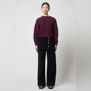 Atelier Delphine Balloon sleeve alpaca wool sweater in Deep orchid • M/L